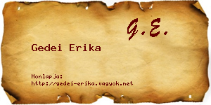Gedei Erika névjegykártya
